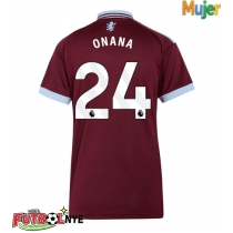 Camiseta Aston Villa Amadou Onana #24 Primera Equipación para mujer 2026-27 manga corta